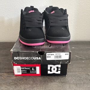 DC Kids Sneakers Black with Pink Accents